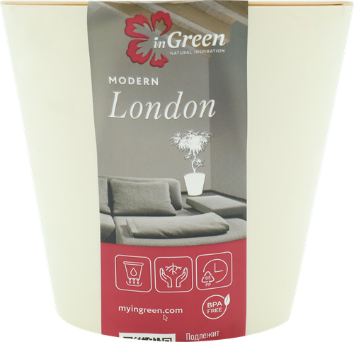 Горшок для цветов Ingreen London 1л d=12.5см, сливочный, крупный план