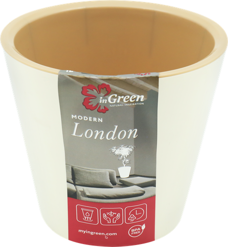 Горшок для цветов Ingreen London 1л d=12.5см, сливочный, изображение