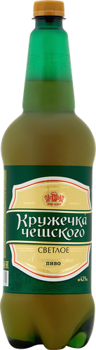 Пиво светлое КРУЖЕЧКА ЧЕШСКОГО фильтрованное пастеризованное 4,3%, 1.25л, крупный план