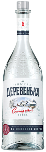 Водка ЗИМНЯЯ ДЕРЕВЕНЬКА на солодовом спирте Альфа 40%, 0.7л, изображение
