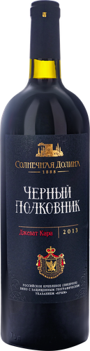 Вино СОЛНЕЧНАЯ ДОЛИНА Черный Полковник Крым Российское крепленое выдержанное красное ликерное, 0.75л, фотография