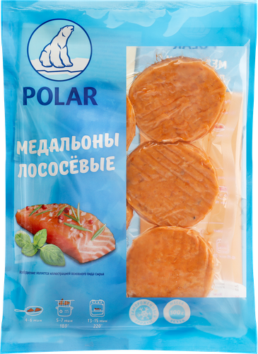 Медальоны замороженные POLAR из фарша лососевых пород, 300г, изображение