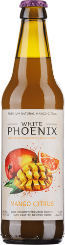 Медовуха WHITE PHOENIX Манго, цитрус фильтрованная непастеризованная 5,6%, 0.45л, крупный план