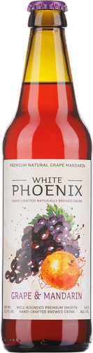Медовуха WHITE PHOENIX Виноград, мандарин фильтрованная непастеризованная 5,6%, 0.45л, крупный план