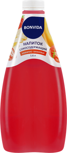 Напиток сокосодержащий BONVIDA Клубнично-банановый, 1.6л, изображение