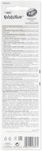 Набор чернографитных карандашей BIC Evolution, с ластиком, 3шт, крупный план
