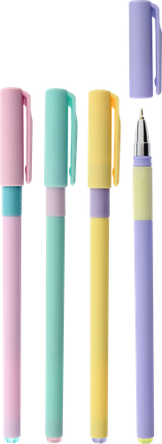 Ручка шариковая LOREX Pastel Slim Soft Grip 0,5мм, синий, крупный план