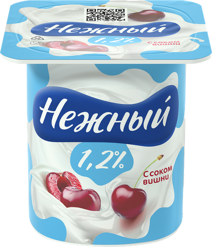 Продукт йогуртный CAMPINA Нежный с соком вишни 1,2%, без змж, 100г, фото
