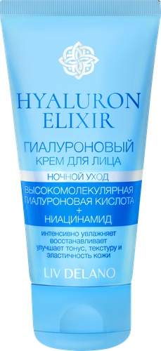 Крем ночной для лица LIV DELANO Hyaluron Elixir гиалуроновый, 50г, вид