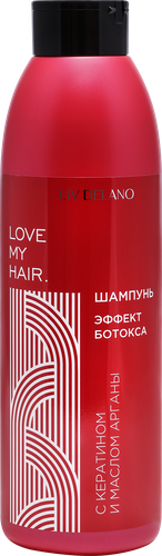 Шампунь для волос LIV DELANO Эффект ботокса с кератином и маслом арганы, 1л, детальное фото