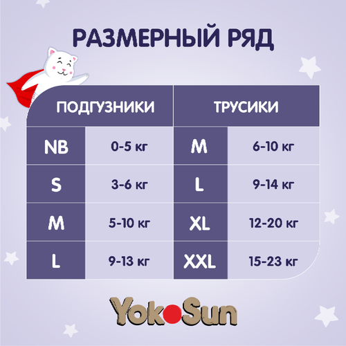 Подгузники-трусики YOKOSUN Premium XL 12–20кг, 38шт, изображение