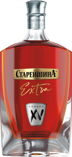 Коньяк СТАРЕЙШИНА Экстра старый КС 15 лет 40%, 0.5л, фото
