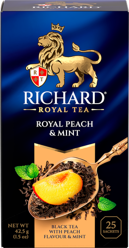 Чай черный RICHARD Royal Peach&Mint арома, 25пак, детальное фото