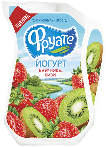 Йогурт питьевой ФРУАТЕ с клубникой и киви 1,5%, без змж, 250г, детальное фото