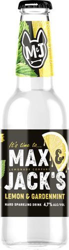 Напиток пивной MAX&JACK'S Lemon Gardenmint Лимон, мята нефильтрованный пастеризованный 4,7%, 0.4л, картинка