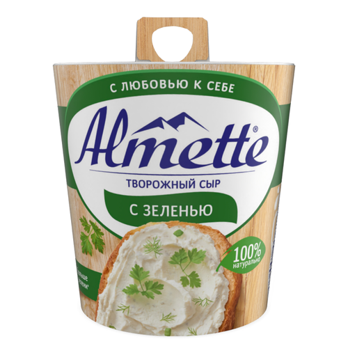 Сыр творожный HOCHLAND Almette с зеленью 60%, без змж, 150г, детальное фото