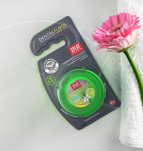 Зубная нить SPLAT Professional DentalFloss с ароматом бергамота и лайма, 30м, фотография