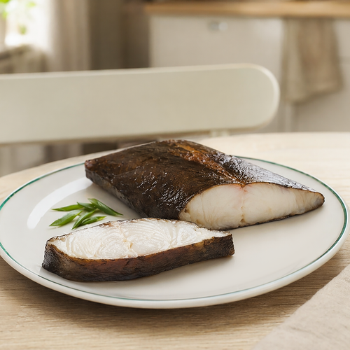Палтус холодного копчения кусок на коже ЛЕНТА FRESH, весовой, фотография