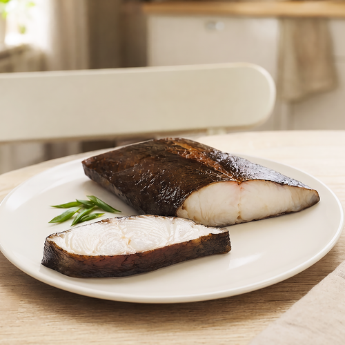 Палтус холодного копчения кусок на коже ЛЕНТА FRESH, весовой, изображение