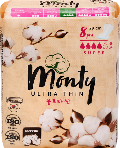 Прокладки MONTY Ultra Thin Super Plus, 8шт, фотография