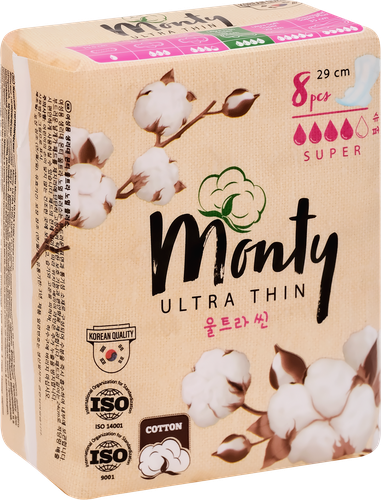 Прокладки MONTY Ultra Thin Super Plus, 8шт, вид