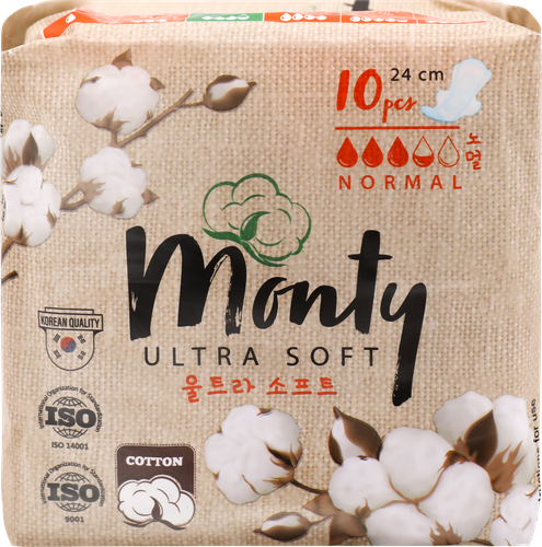 Прокладки MONTY Ultra Soft Normal Plus, 10шт, фотография