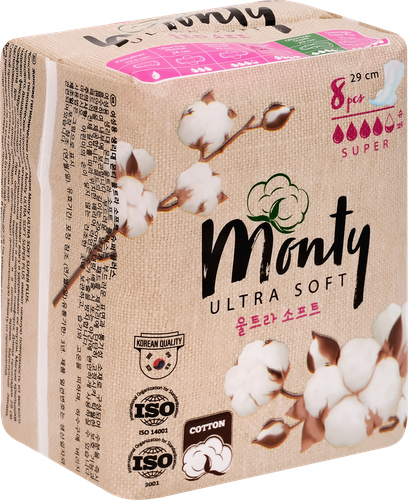 Прокладки MONTY Ultra Soft Super Plus, 8шт, вид