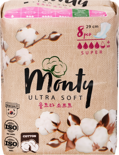 Прокладки MONTY Ultra Soft Super Plus, 8шт, фото