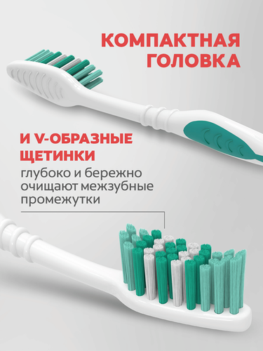 Зубная щетка COLGATE Классика здоровья многофункциональная, средней жесткости, 2+1, 3шт, картинка