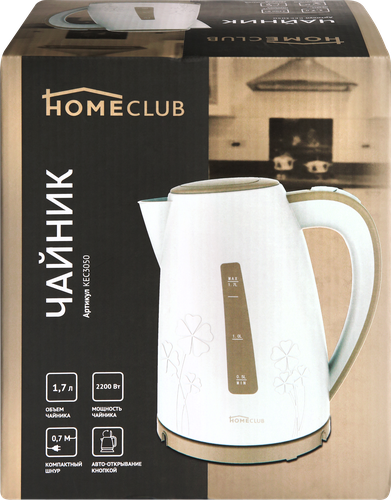Чайник HOMECLUB KEC3050, 220-240В, 1850-2200Вт, пластик, 1.7л, фотография