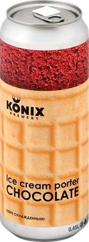 Напиток пивной KONIX BREWERY Ice Cream Porter Chocolate нефильтрованный пастеризованный 7%, 0.45л, изображение