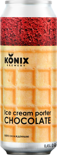 Напиток пивной KONIX BREWERY Ice Cream Porter Chocolate нефильтрованный пастеризованный 7%, 0.45л, фотография
