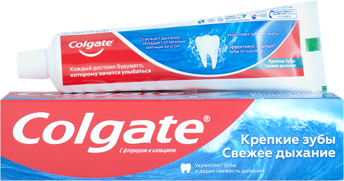 Зубная паста COLGATE Крепкие зубы Свежее дыхание для укрепления эмали и защиты от кариеса, 100мл, изображение