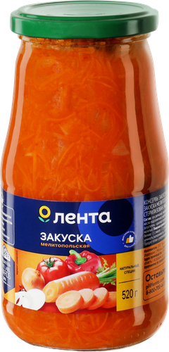 Закуска овощная ЛЕНТА Мелитопольская, 520г, фото