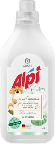 Гель для стирки детского белья GRASS Alpi Sensetive Gel концентрированное, 1,8л, детальное фото