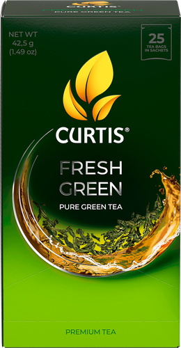 Чай зеленый CURTIS Fresh Green, 25пак, крупный план