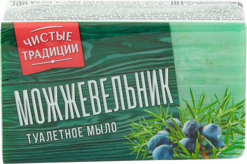 Туалетное мыло ЧИСТЫЕ ТРАДИЦИИ Можжевельник, 160г, крупный план