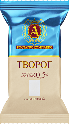 Творог А.РОСТАГРОКОМПЛЕКС обезжиренный, без змж, 180г, вид