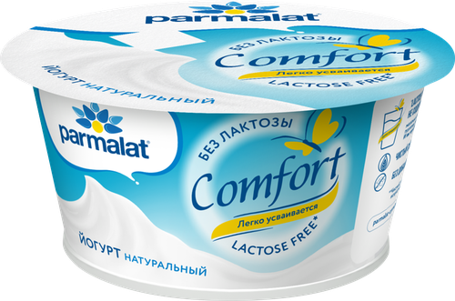 Йогурт PARMALAT Comfort Натуральный безлактозный, 3,5% без змж, 130г, картинка