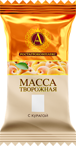 Масса творожная А.РОСТАГРОКОМПЛЕКС с курагой 20%, без змж, 180г, картинка