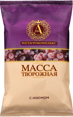 Масса творожная А.РОСТАГРОКОМПЛЕКС с изюмом 20%, без змж, 180г, картинка