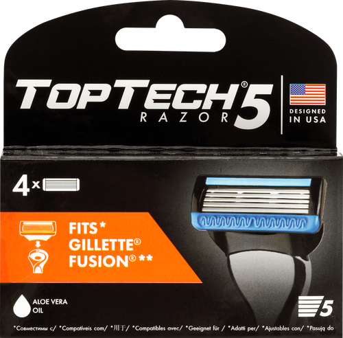 Кассеты сменные для бритья TOPTECH Razor 5, 4шт, фото