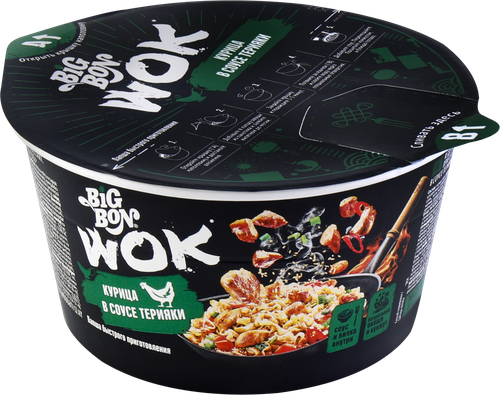 Лапша BIGBON Wok, курица в соусе терияки, 85г, фотография