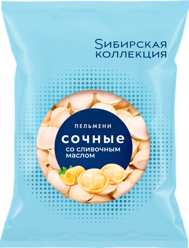 Пельмени SИБИРСКАЯ КОЛЛЕКЦИЯ Сочные, со сливочным маслом, 700г, крупный план