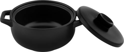 Форма для запекания HOMECLUB Matt Black, с крышкой, керамика, 600мл, фотография