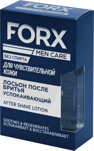 Лосьон после бритья FORX Men care Sensitive skin для чувствительной кожи, 100мл, крупный план