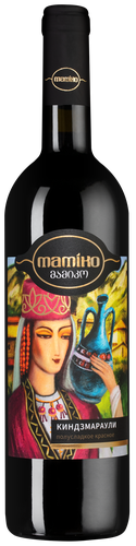Вино MAMIKO Киндзмараули ординарное сортовое красное полусладкое, 0.75л, вид