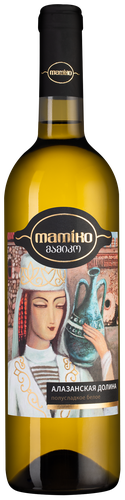 Вино MAMIKO Алазанская долина ординарное белое полусладкое, 0.75л, вид