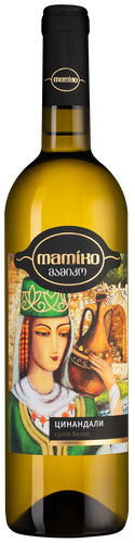 Вино MAMIKO Цинандали ординарное белое сухое, 0.75л, картинка