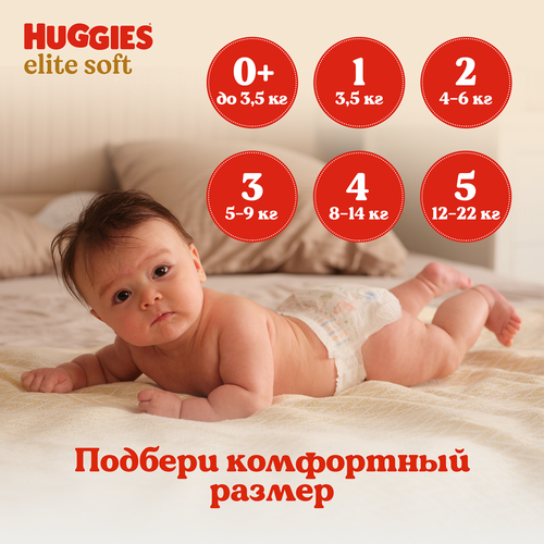 Подгузники HUGGIES Elite Soft 4 8–14кг, 54шт, картинка